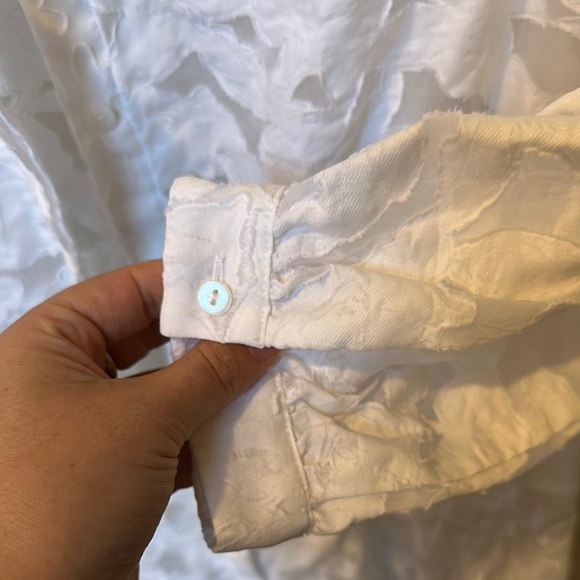 Club Monaco Sheer White Floral dress sz 8 - Picture 6 of 7